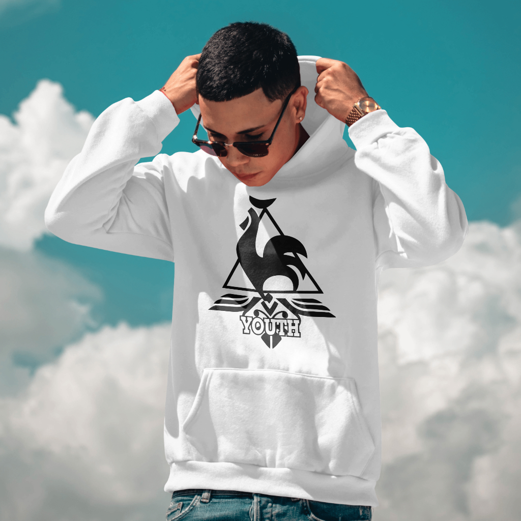 Le Coq Sportifスウェット クル パーカー プリント  綿　男女兼用