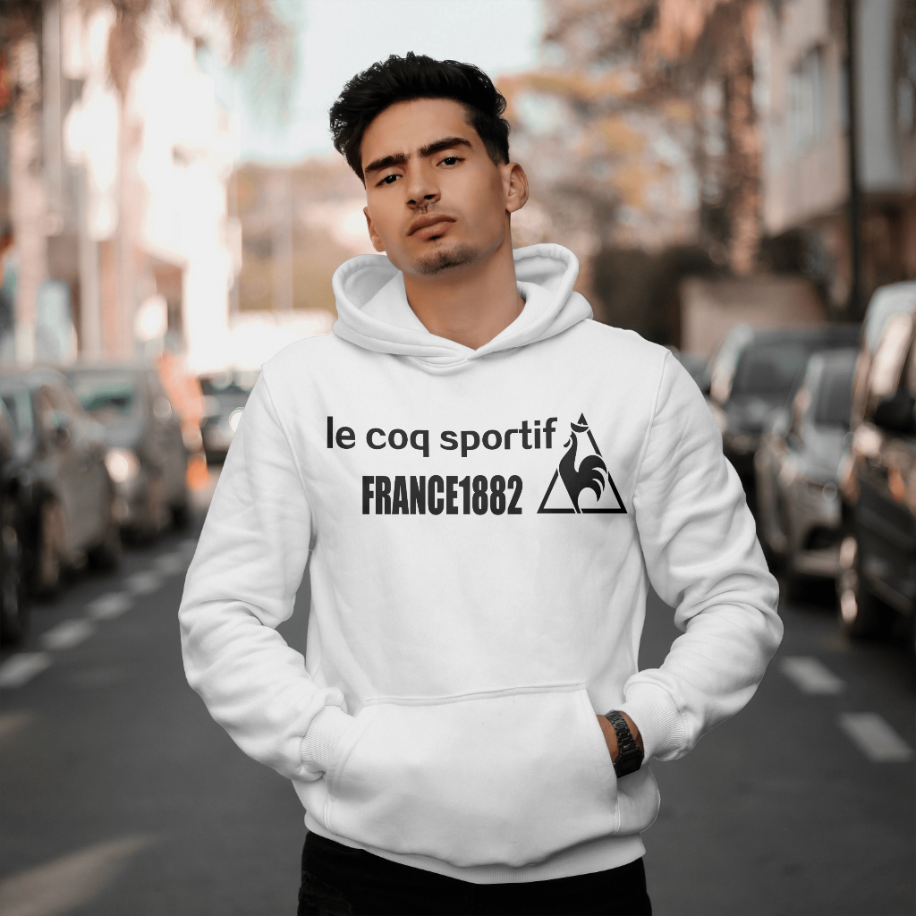 Le Coq Sportifスウェット クル パーカー プリント  綿　男女兼用