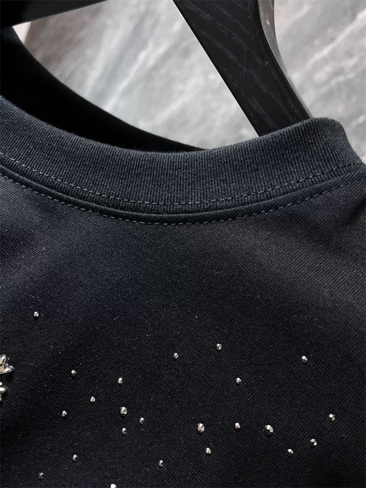 【Chrome Heart】満天星 Tシャツ ユニセックス 馬蹄 梵字 ラインストーン付き 半袖x