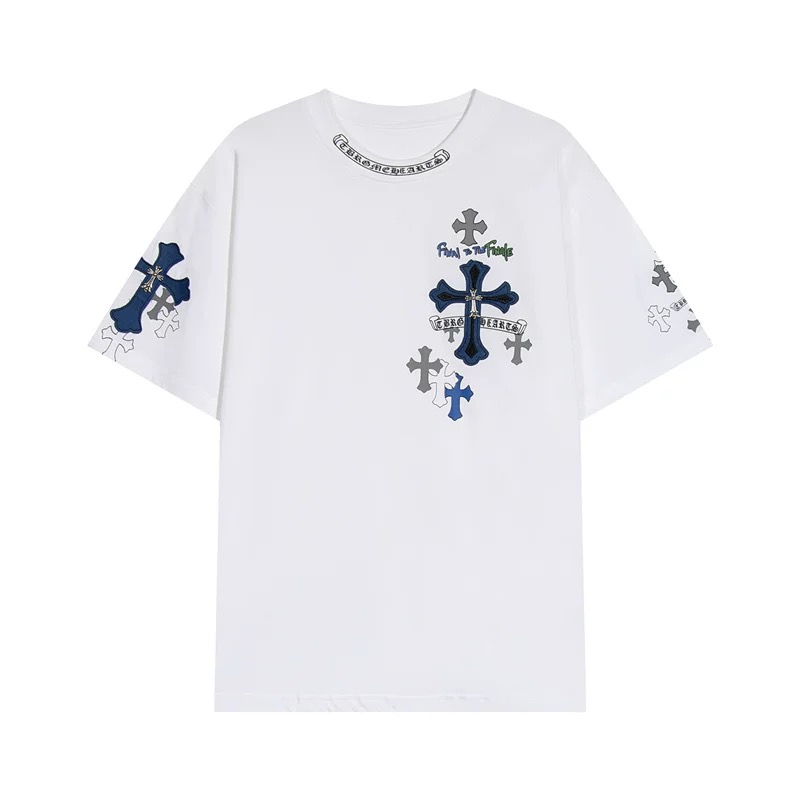 【Chrome Hearts】十字架 Tシャツ 2025年モデル 綿100％ ユニセックス 梵字刺繍入り 半袖