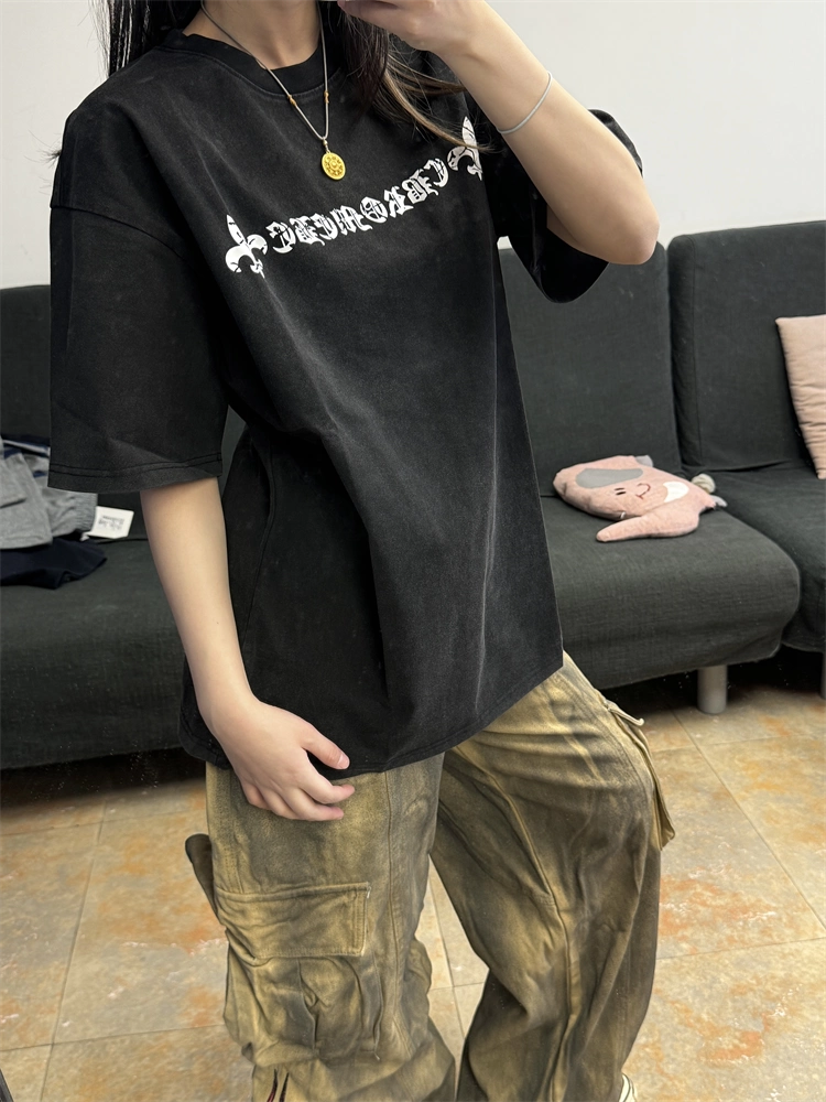 【Chrome Hearts】クラッククロスTシャツ ユニセックス 高品質 半袖