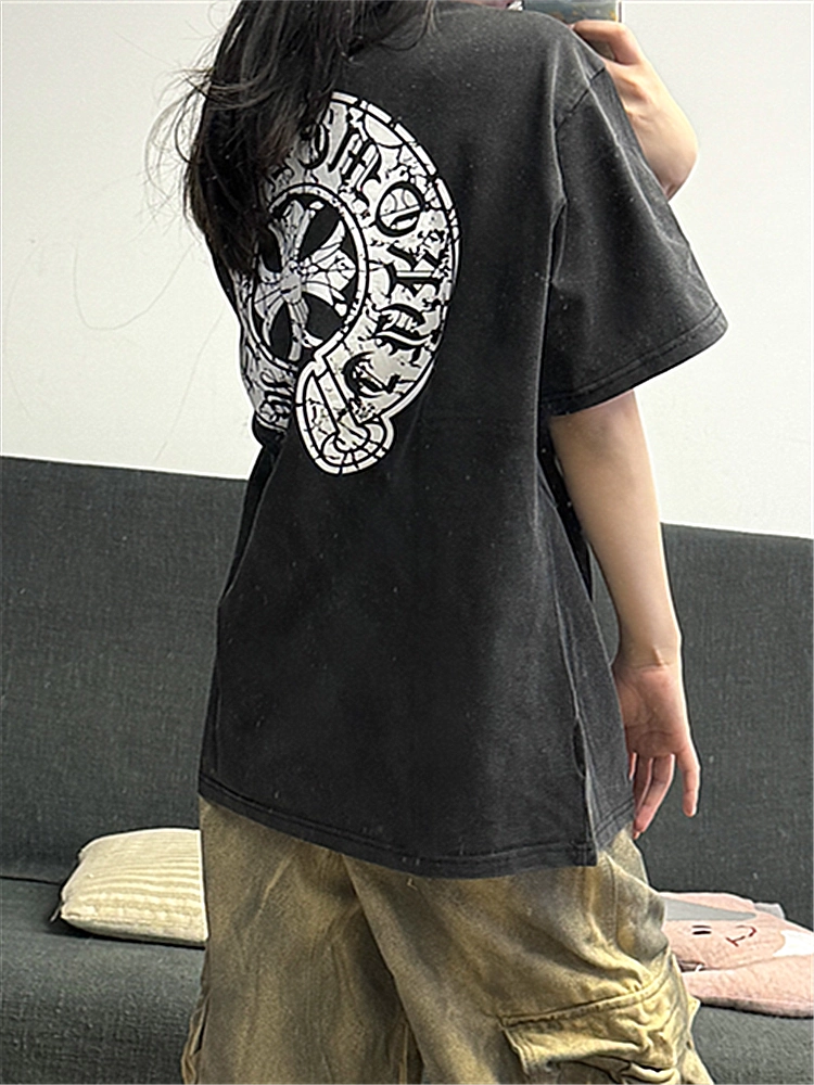【Chrome Hearts】クラッククロスTシャツ ユニセックス 高品質 半袖
