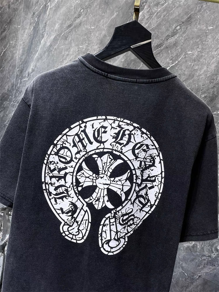 【Chrome Hearts】クラッククロスTシャツ ユニセックス 高品質 半袖