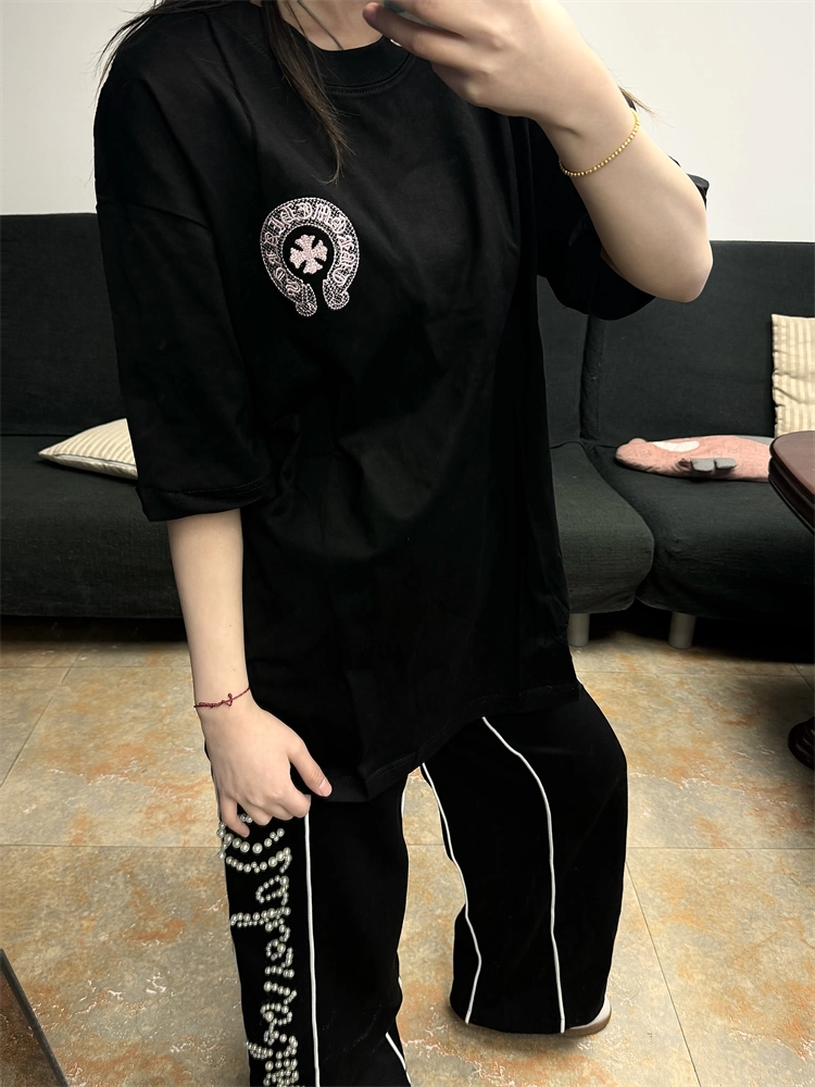 【Chrome Hearts】クロムハーツ Tシャツ 男女兼用 高品質 半袖 黑 CH025