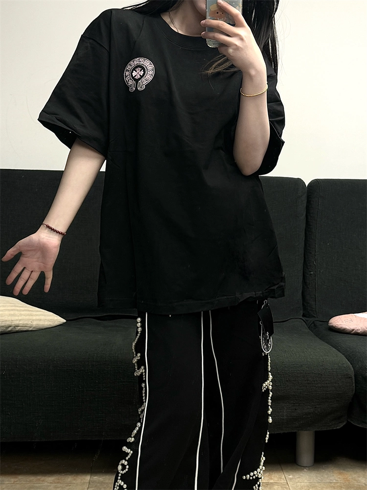 【Chrome Hearts】クロムハーツ Tシャツ 男女兼用 高品質 半袖 黑 CH025