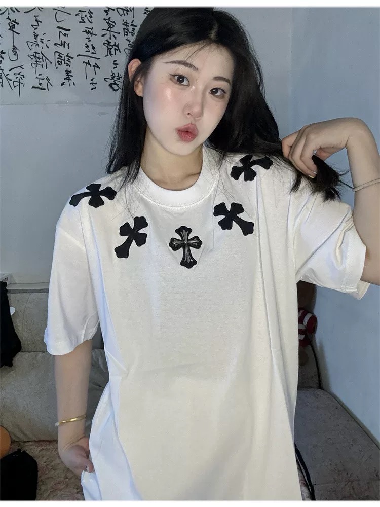 【Chrome Hearts】梵字クロスTシャツ ユニセックス 高品質 半袖