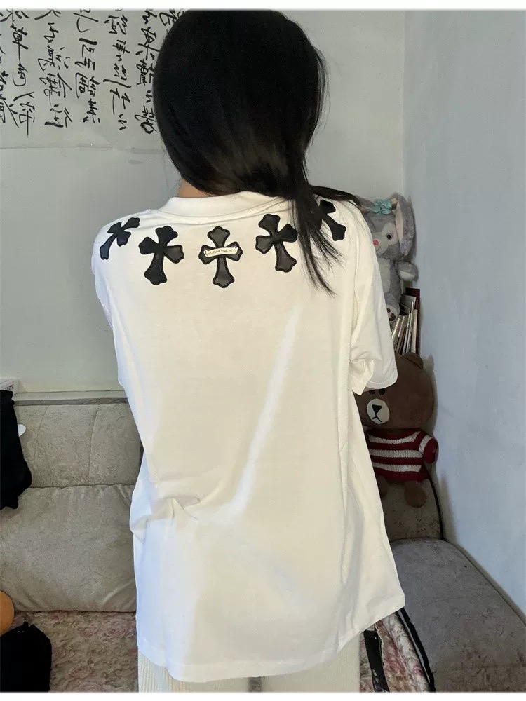 【Chrome Hearts】梵字クロスTシャツ ユニセックス 高品質 半袖