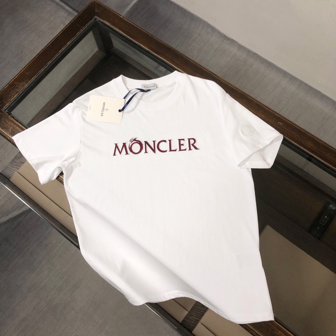 【Moncler】2025年新作 モンクレール メンズ 半袖 ラウンドネック 刺繍Tシャツ MC002