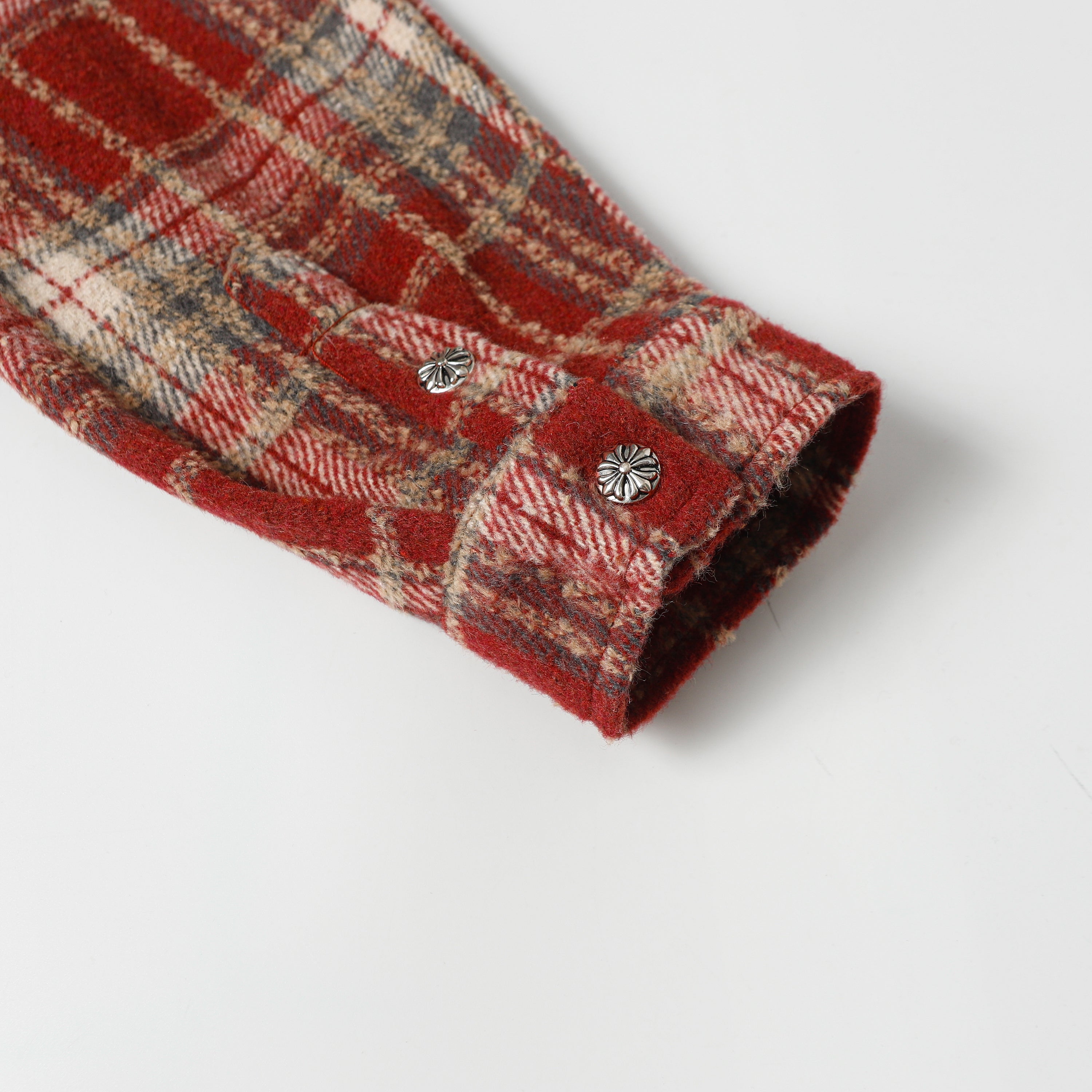 【Chrome Hearts】クロムハーツ 刺繍レザークロスディテール フランネルシャツ Tシャツ