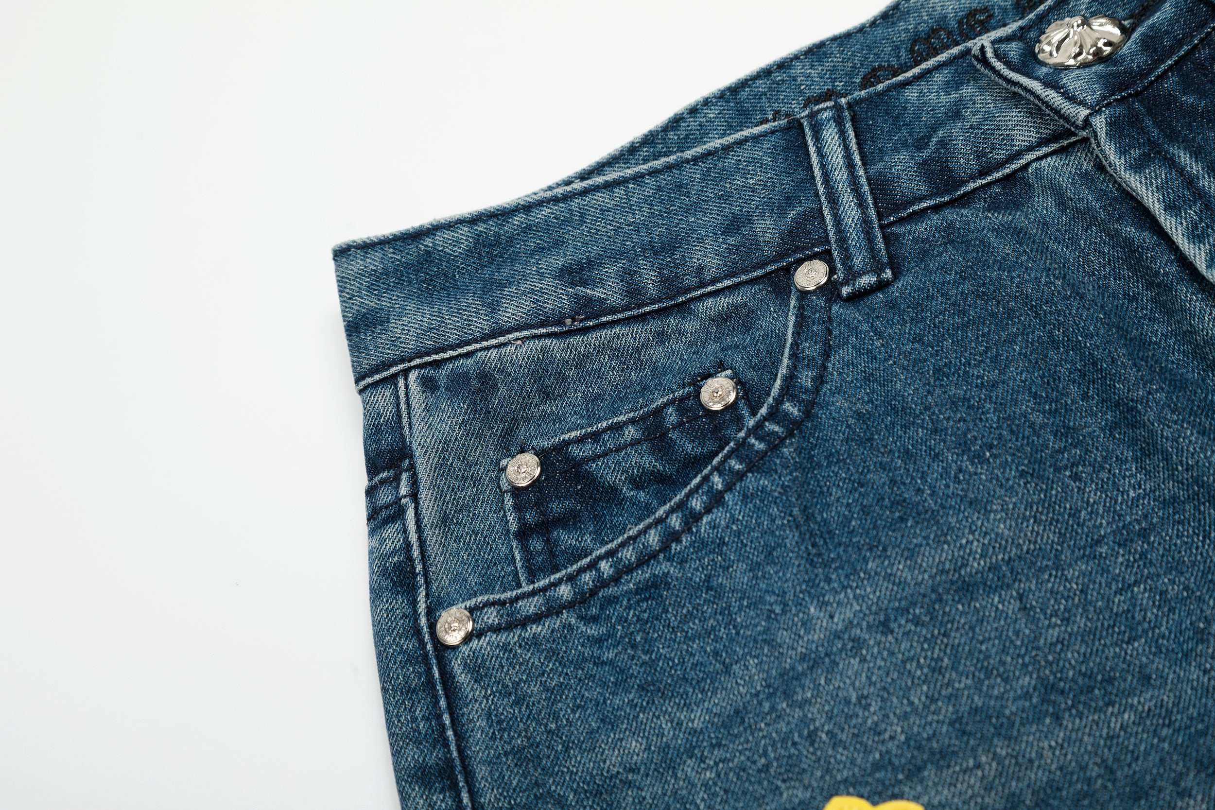 【Chrome Hearts】クロムハーツ 限定版 カラフルレザー マルチカラー ハイストリートワークジーンズ