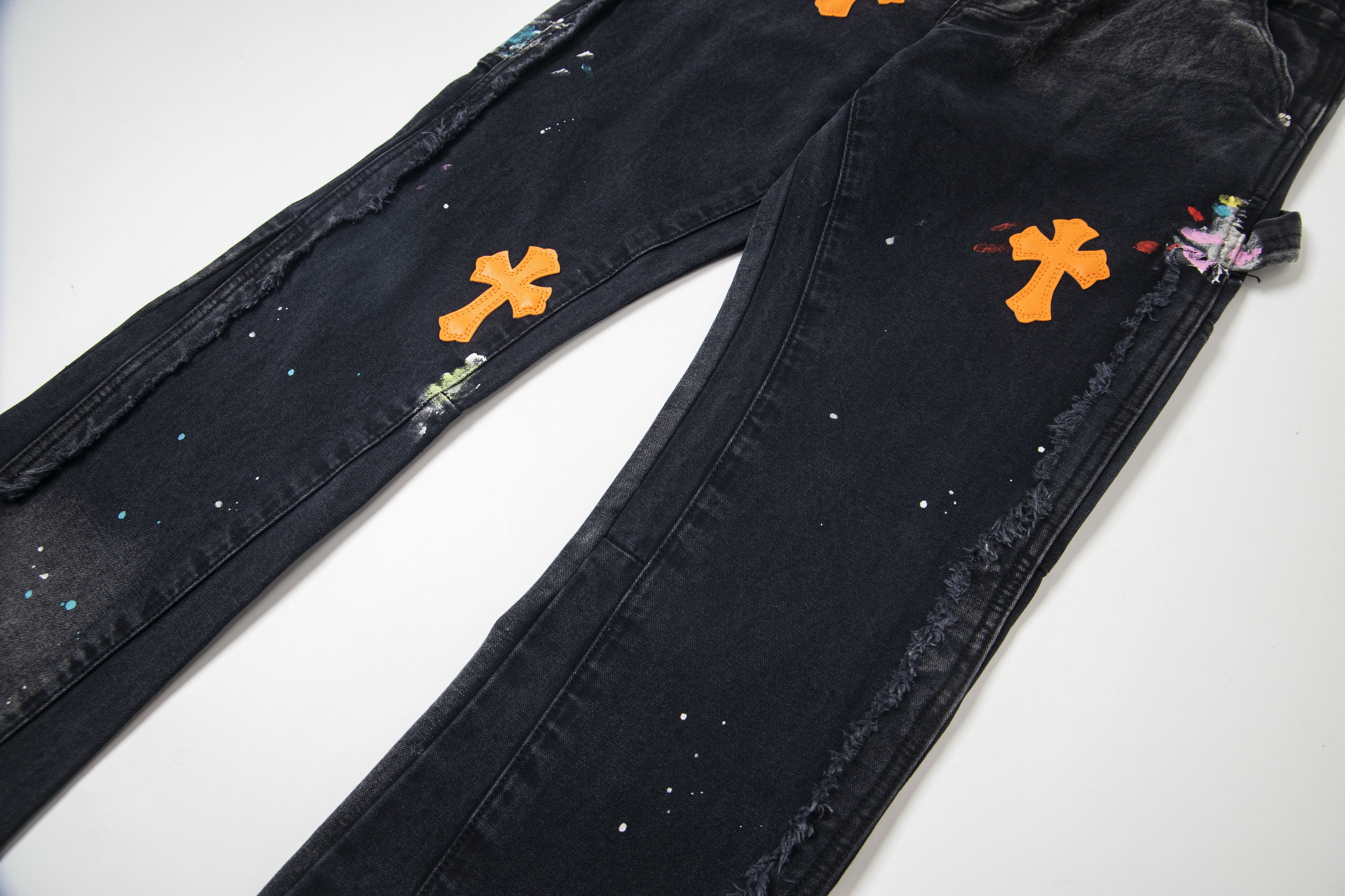 【Chrome Hearts】クロムハーツ ギャラリーデパート クロスパッチ フレアデニムジーンズ 8176
