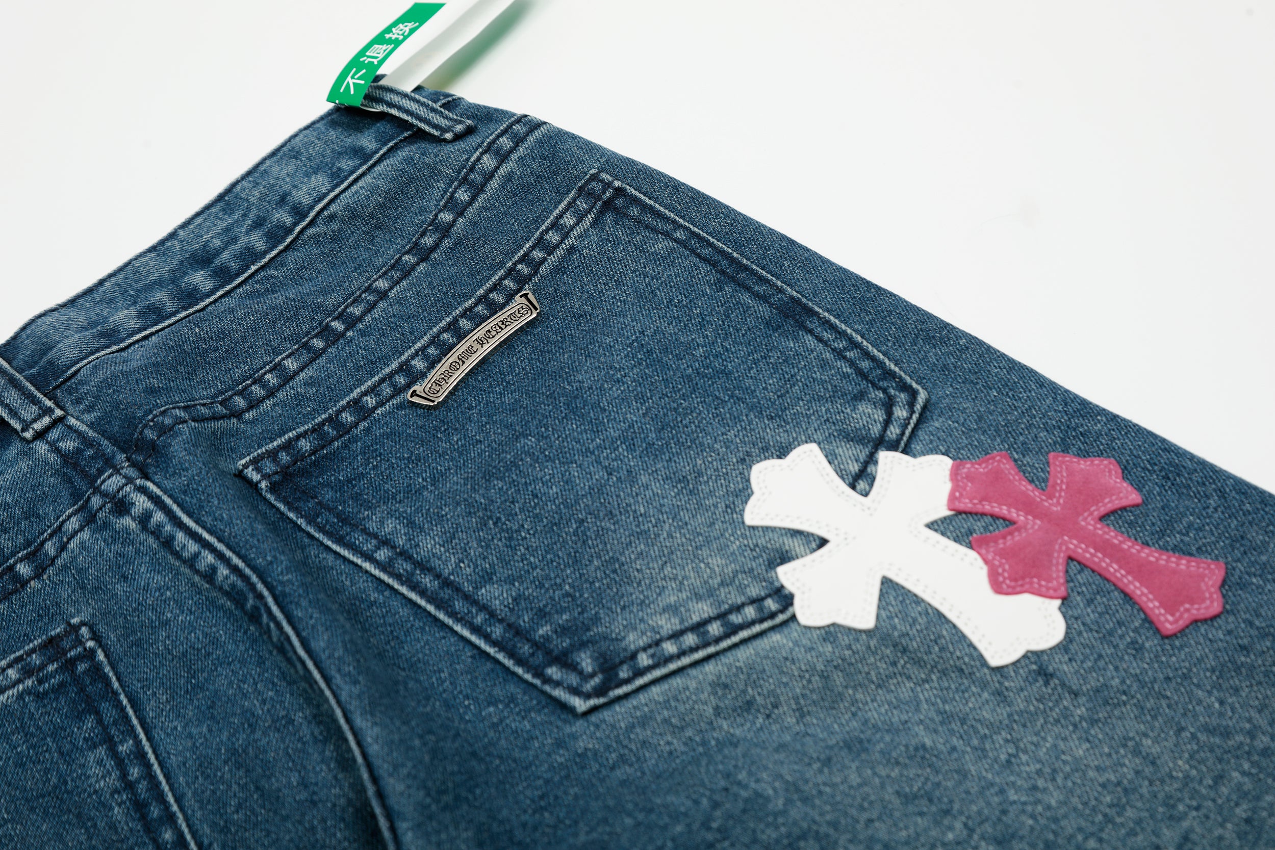 【Chrome Hearts】クロムハーツ 限定版 カラフルレザー マルチカラー ハイストリートワークジーンズ