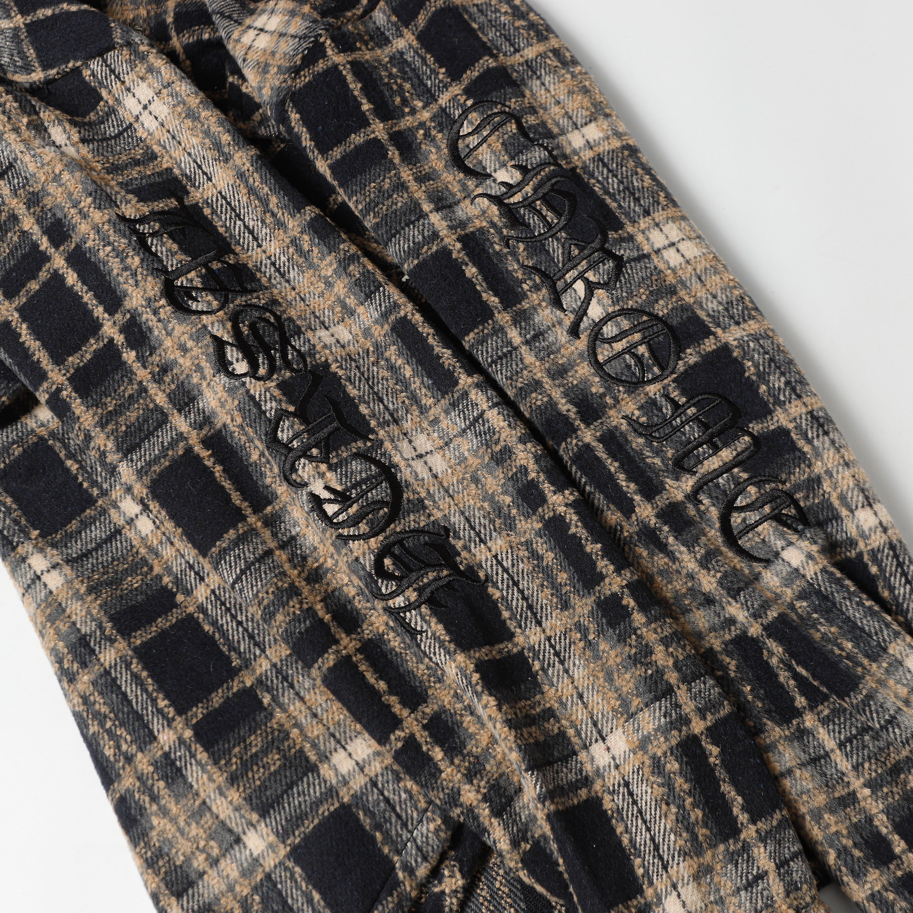 【Chrome Hearts】クロムハーツ 刺繍レザークロスディテール フランネルシャツ Tシャツ