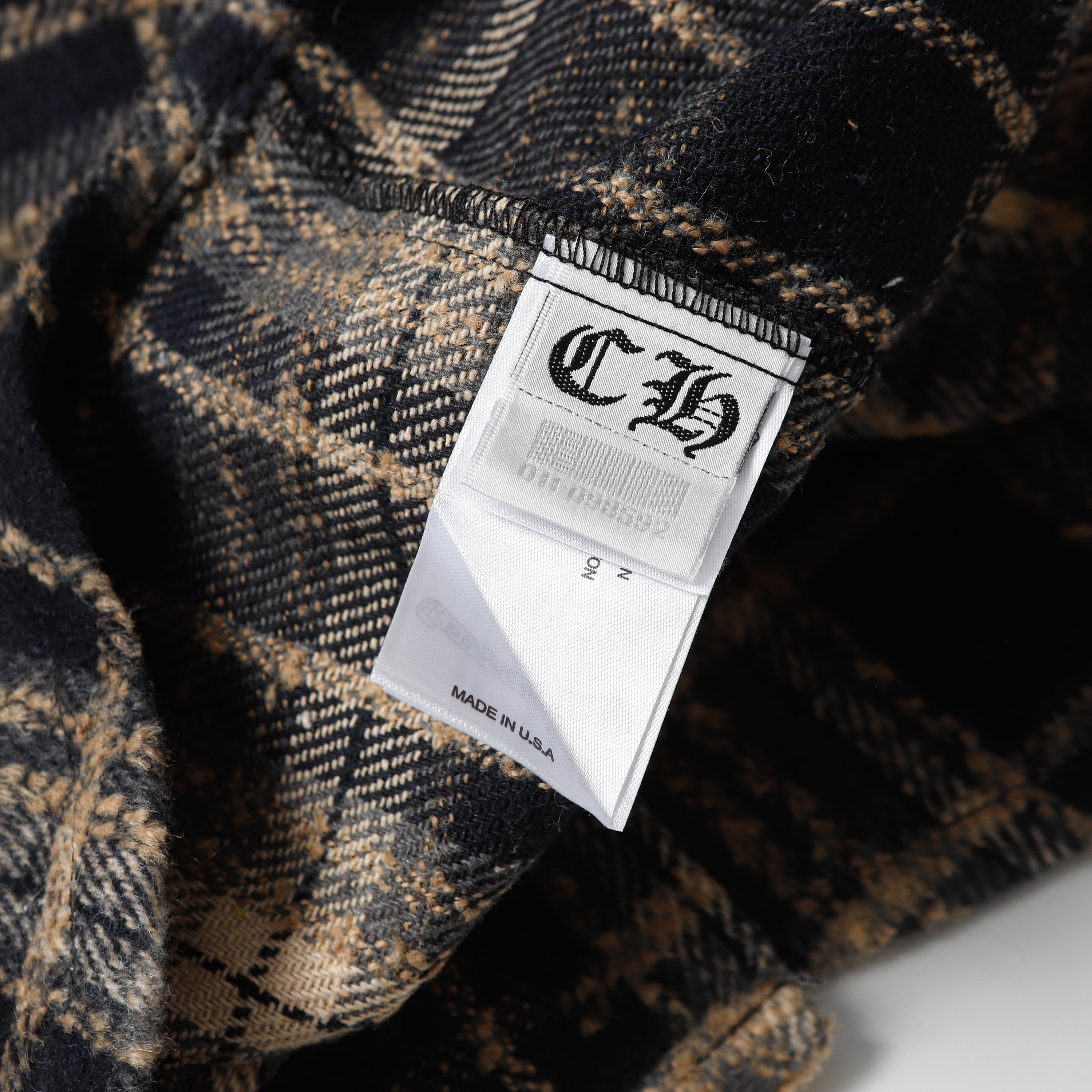 【Chrome Hearts】クロムハーツ 刺繍レザークロスディテール フランネルシャツ Tシャツ