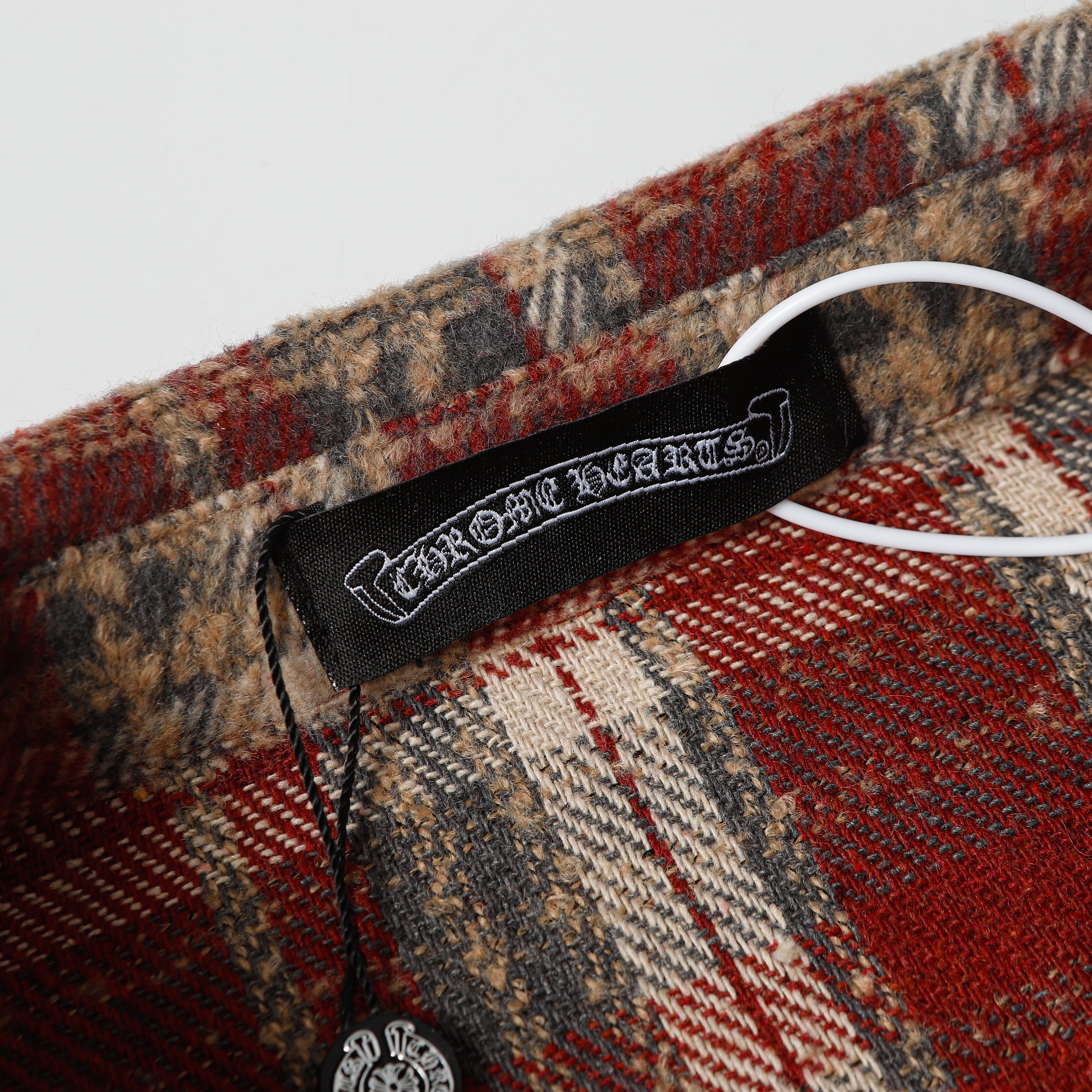 【Chrome Hearts】クロムハーツ 刺繍レザークロスディテール フランネルシャツ Tシャツ