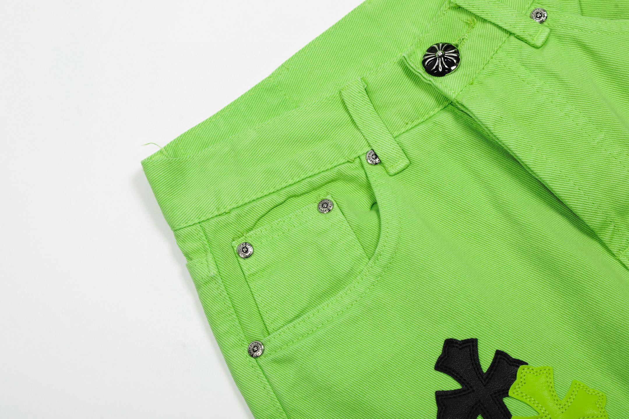 【Chrome Hearts】クロムハーツ 限定版 グリーンカウジーンズ