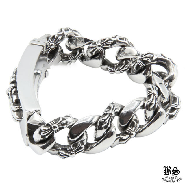 クロムハーツ フローラルクロス IDブレスレット ファンシーチェーン