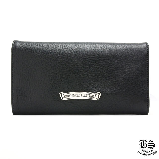 クロムハーツ ジュディウォレット クロスボタン ブラックヘビーレザー財布