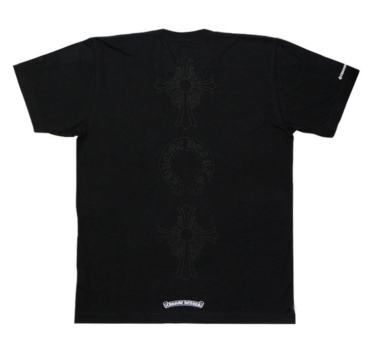 【Chrome Hearts】クロムハーツ Tシャツ ヘアリークロス＆ホースシュー ブラック