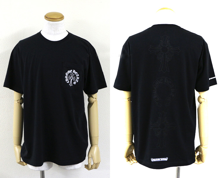 【Chrome Hearts】クロムハーツ Tシャツ ヘアリークロス＆ホースシュー ブラック