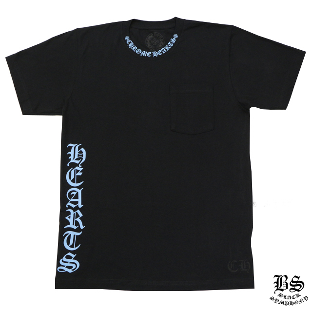 【Chrome Hearts】クロムハーツ Tシャツ ロゴブルー ブラック
