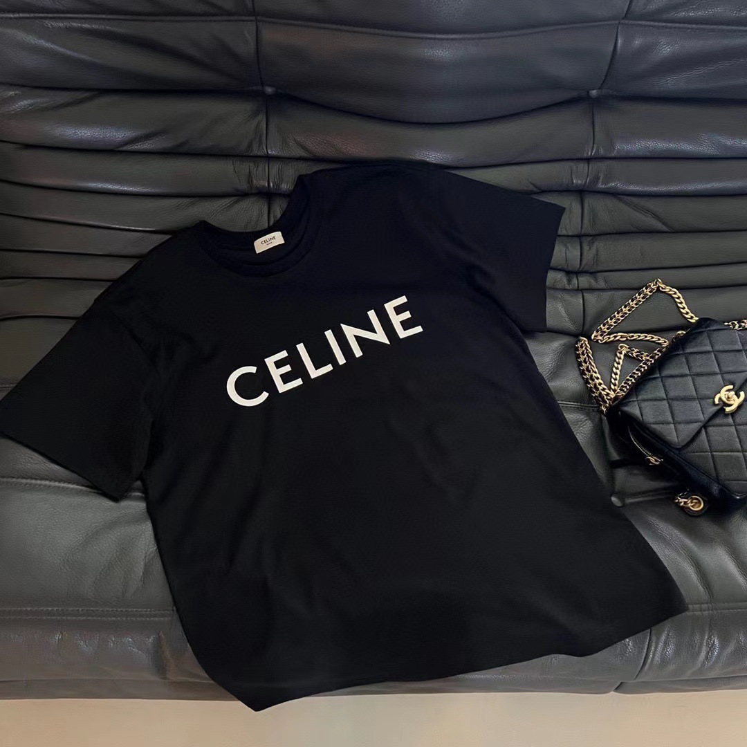 CELINE 2025年春夏新作 クラシックロゴ レタープリント 半袖Tシャツ 【男女兼用】