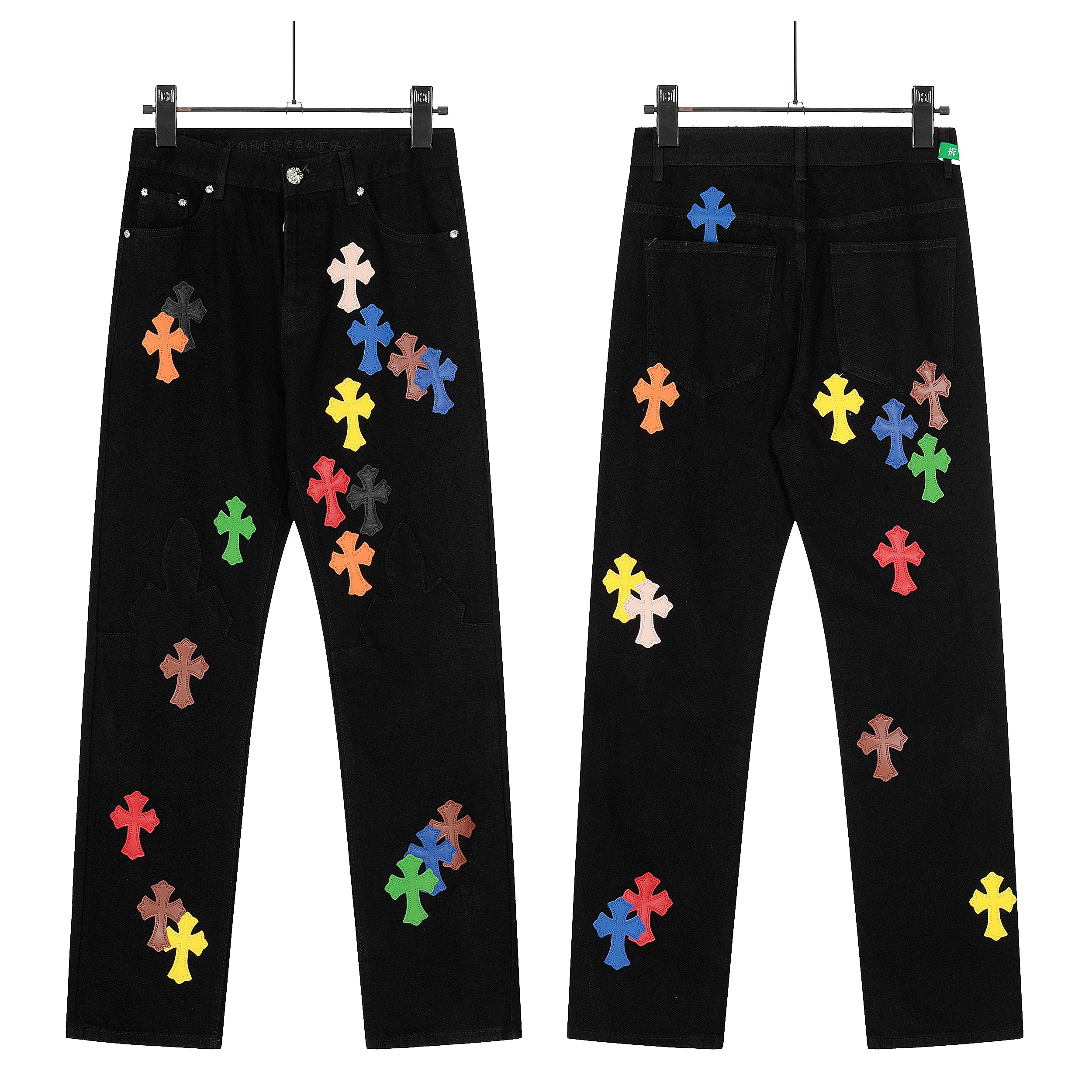 【Chrome Hearts】クロムハーツ カラー＆パッチ フレイムニージーンズ