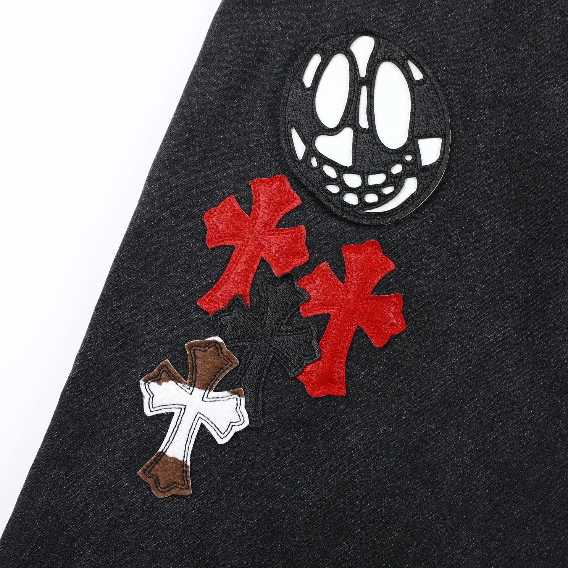 【Chrome Hearts】クロムハーツ カラークロスハッチ付きグレージーンズ