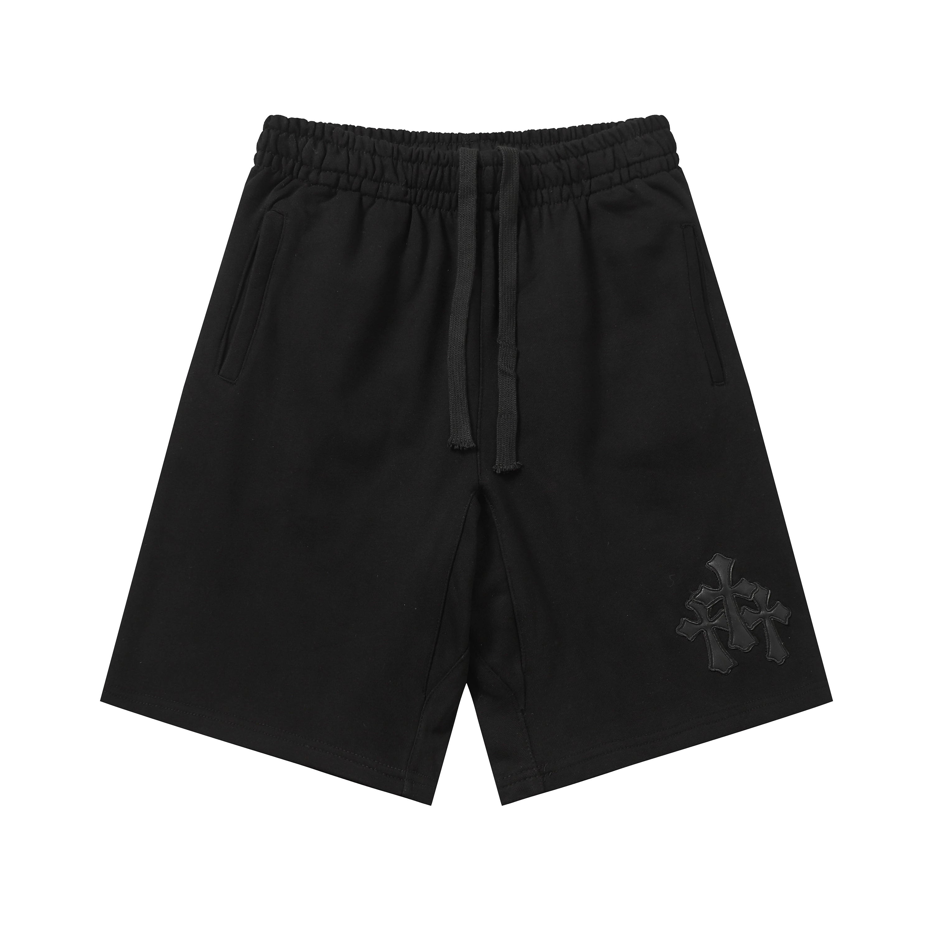 【Chrome Hearts】クロムハーツ セメタリーレザー クロスパッチ ペーパージャム ショートパンツ