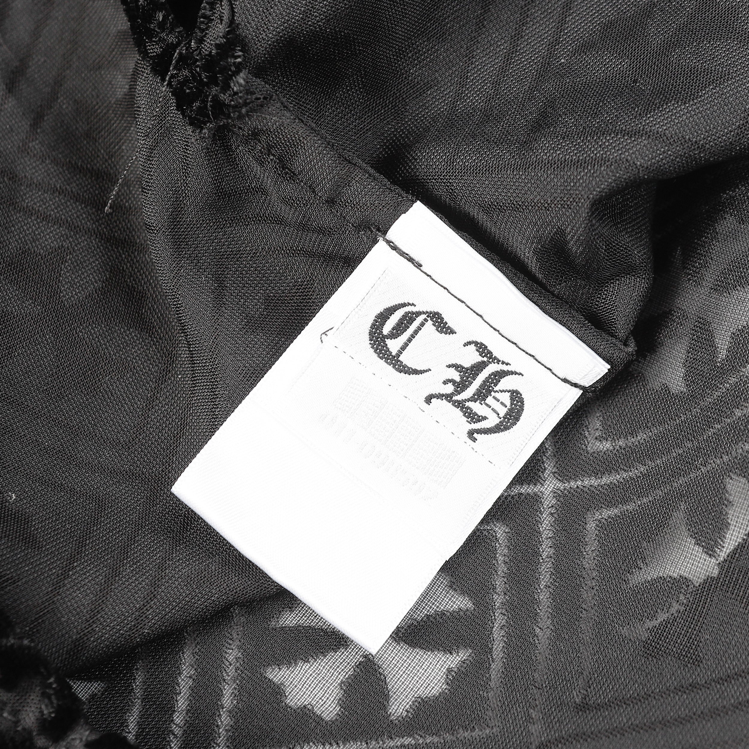 【Chrome Hearts】クロムハーツ クロス ブラックベルベット Tシャツ