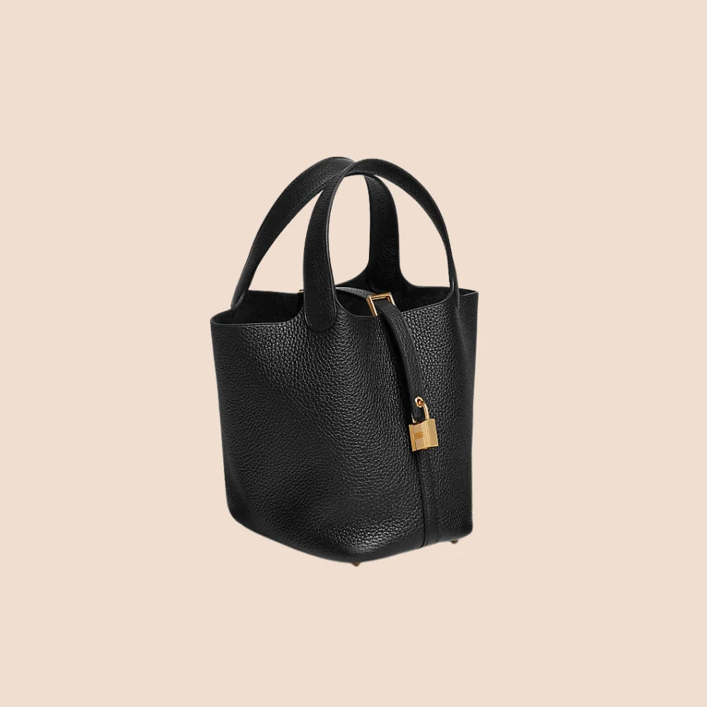 Hermes Etoupe Luxe Lock Tote