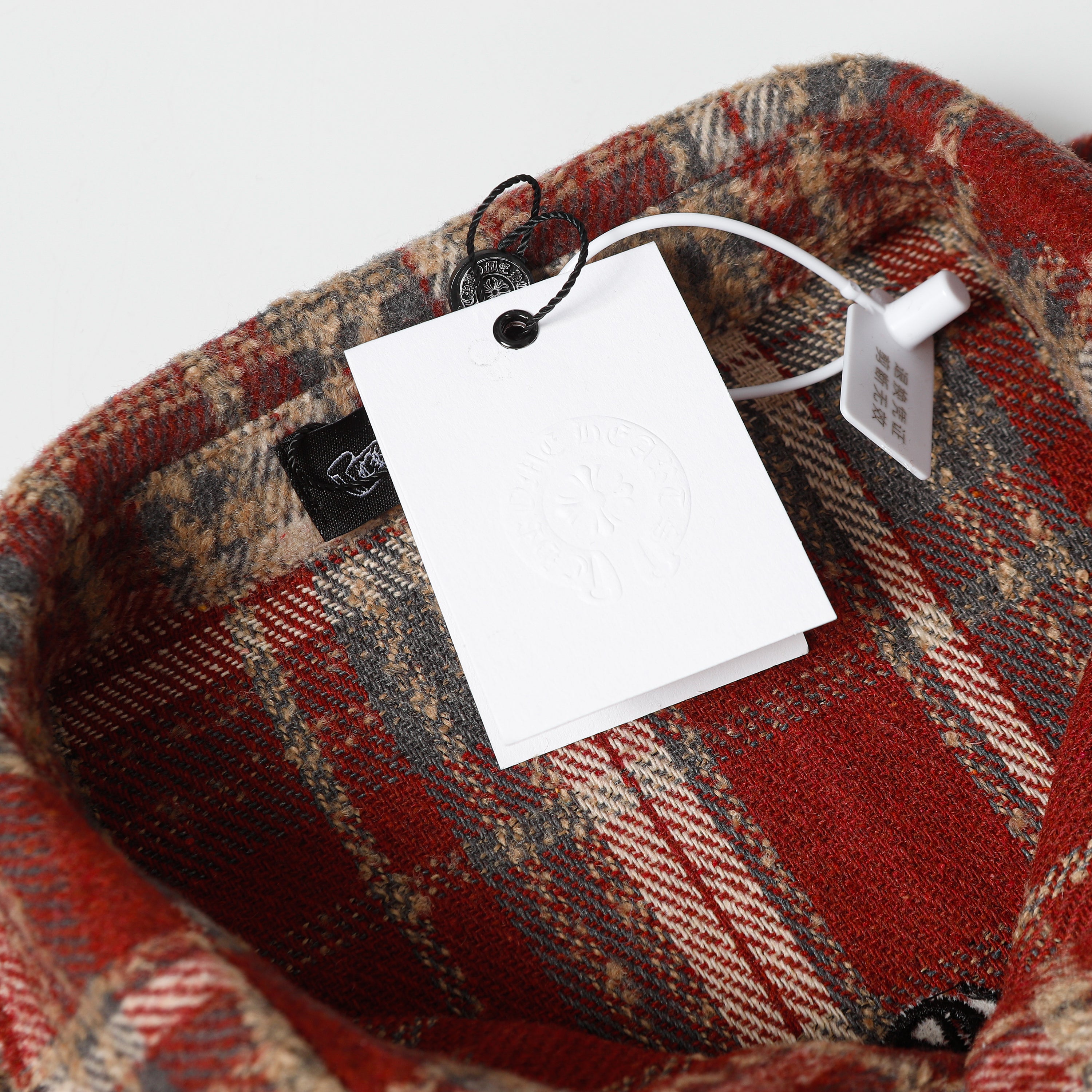 【Chrome Hearts】クロムハーツ 刺繍レザークロスディテール フランネルシャツ Tシャツ