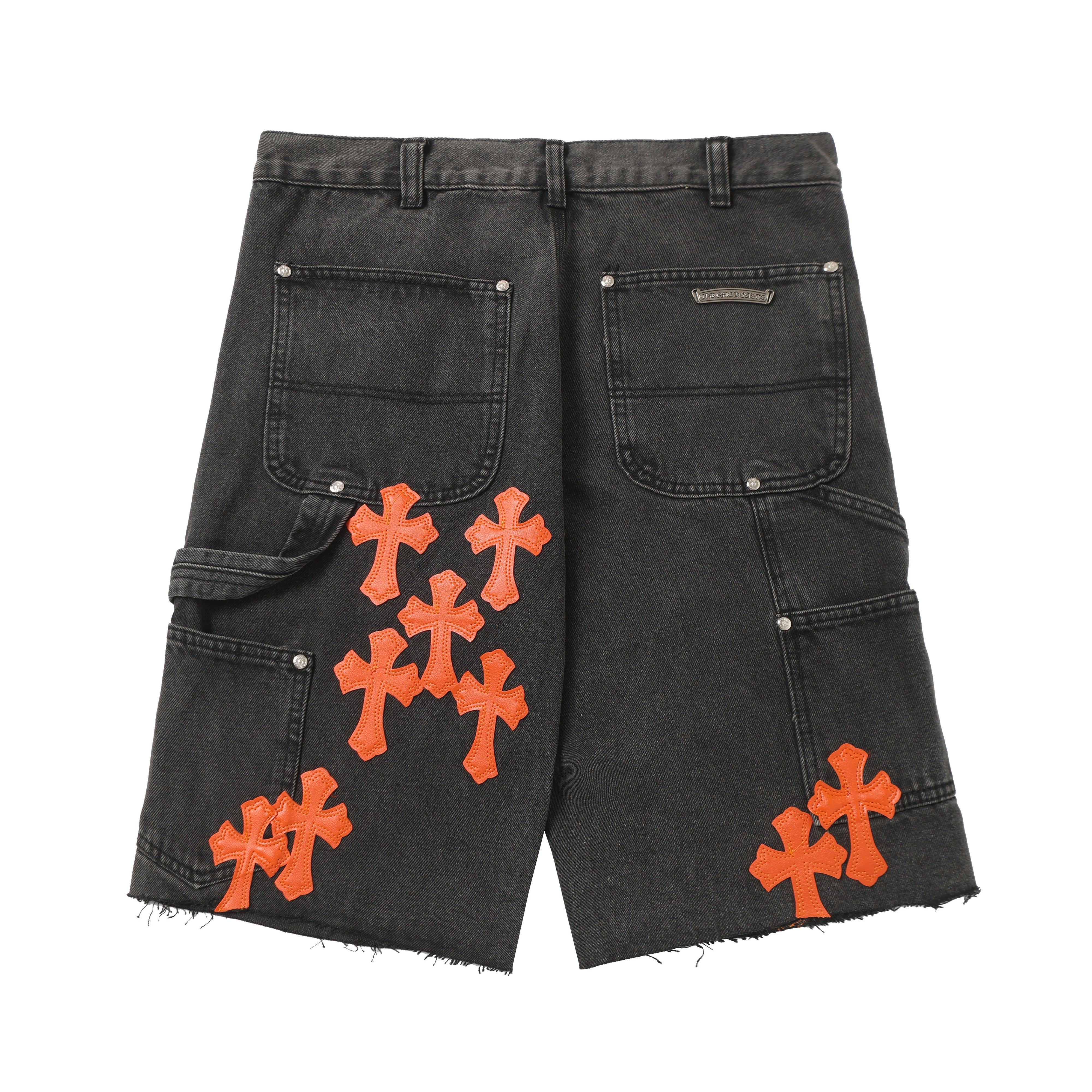 【Chrome Hearts】クロムハーツ ヴィンテージクロスパッチワーク ウォッシュドカーペンターデニムショートパンツ 9903