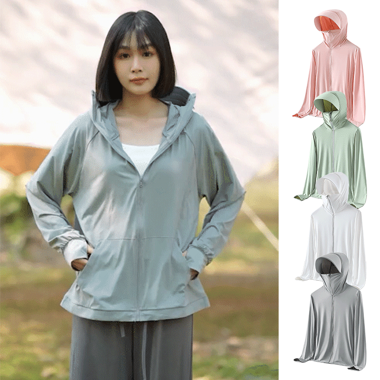【50倍日焼け止め】男女兼用の薄手の日焼け止めパーカー