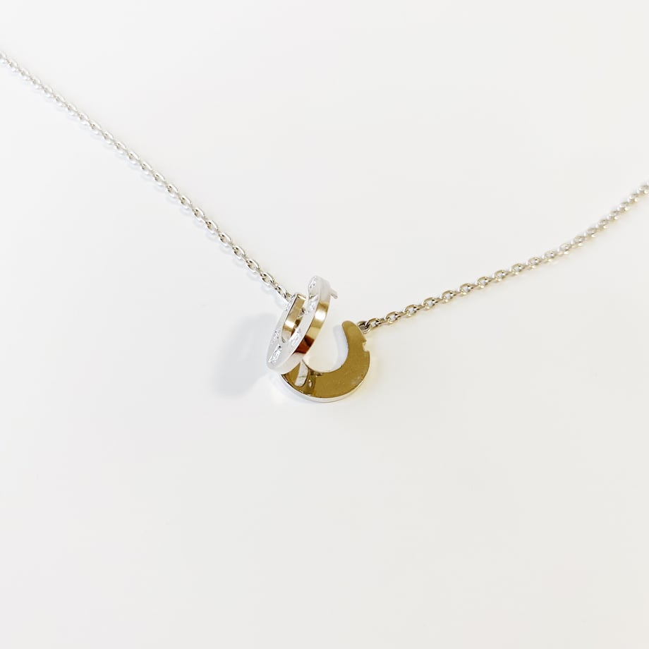 HERMES　エルメス ネックレス ダイヤ ポルトボヌール ホースシュー K18WG