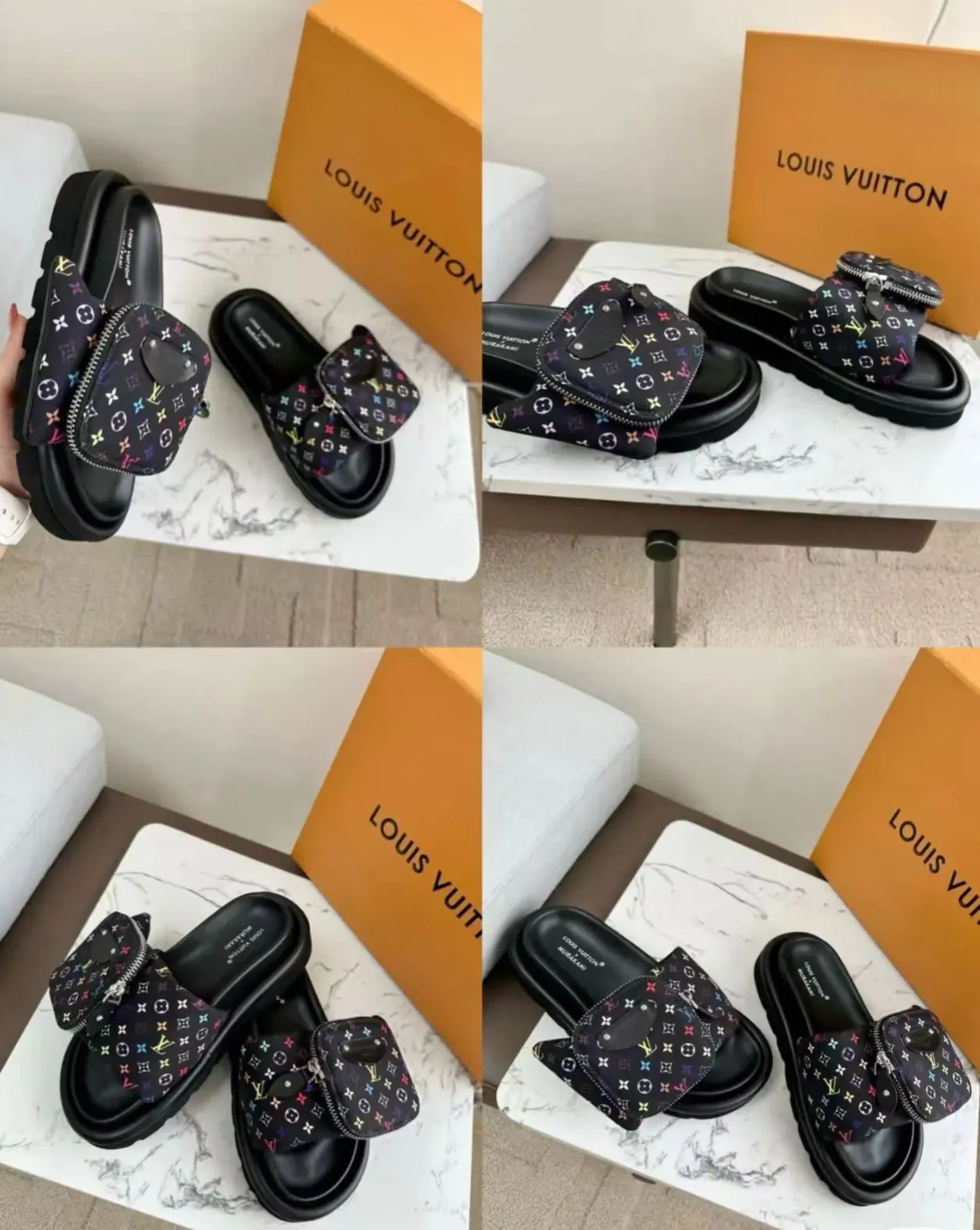 🔥50%OFF🔥🎐LOUIS VUITTON 新しいベルクロプラットフォームシルクサテンエンボスサンダル
