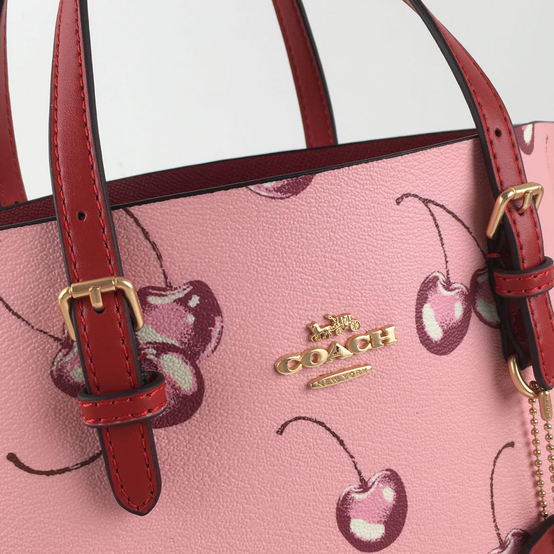 coach コーチ 新作 モリー トート チェリー プリント バッグ ピンク ハンドバッグ