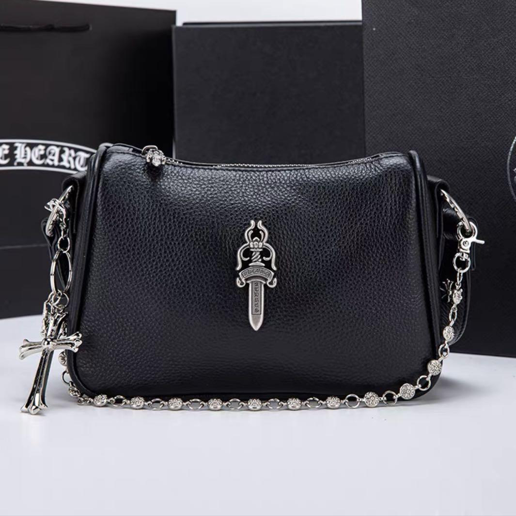  大人気 カーフレザー Chrome Hearts/クロムハーツ バッグ  レディース ホーボーバッグ ブラック