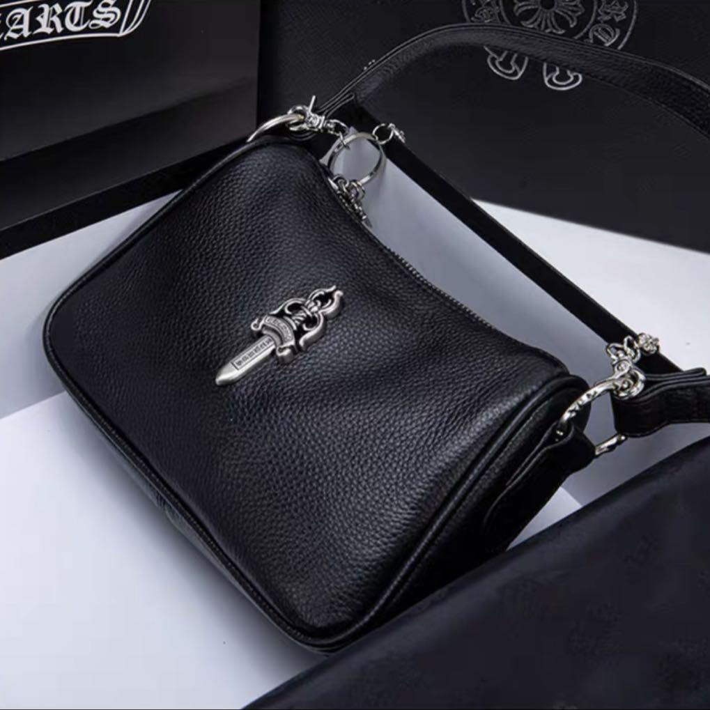  大人気 カーフレザー Chrome Hearts/クロムハーツ バッグ  レディース ホーボーバッグ ブラック