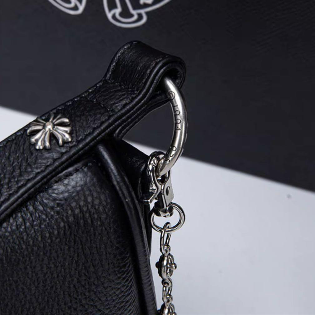  大人気 カーフレザー Chrome Hearts/クロムハーツ バッグ  レディース ホーボーバッグ ブラック