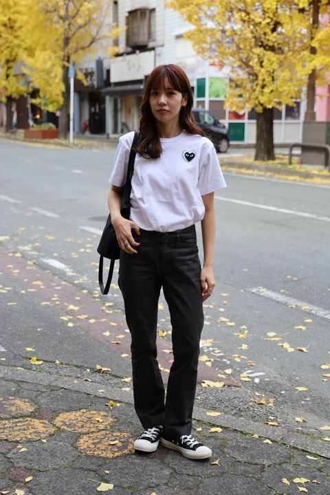 COMME des GARCONS ラインストーン ロゴ Tシャツ