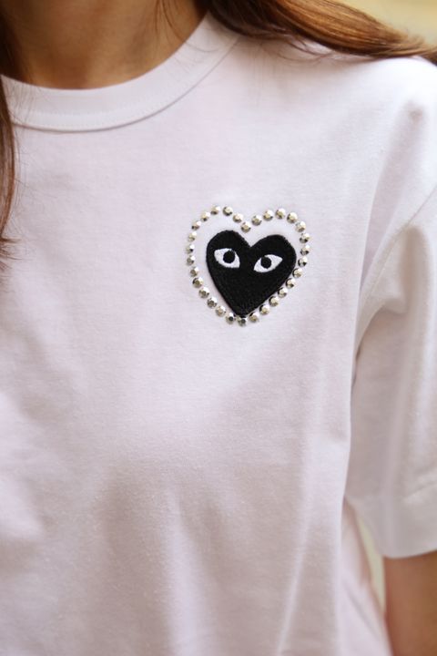 COMME des GARCONS ラインストーン ロゴ Tシャツ