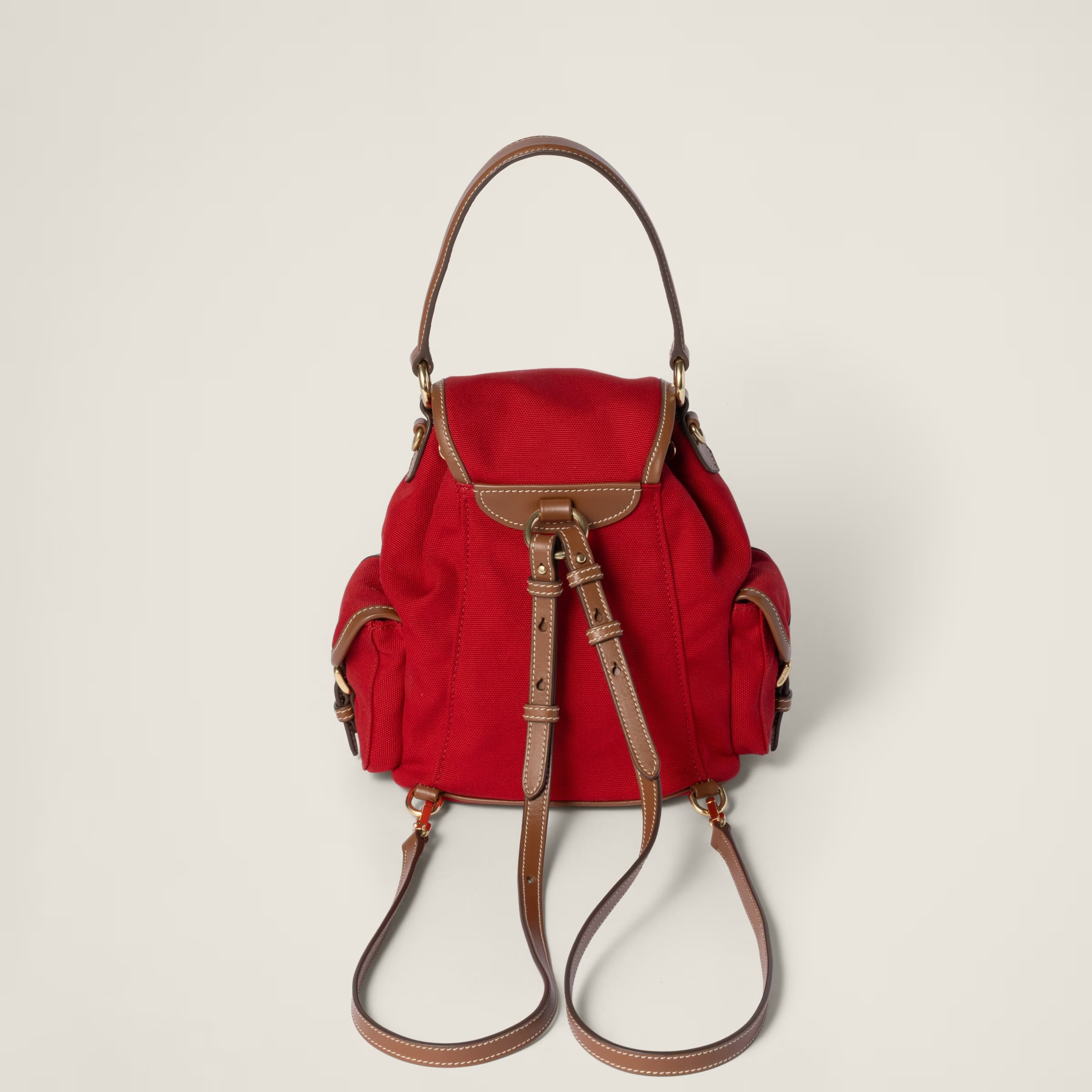 【日常を特別に】MIUMIU リネン&レザー バックパック 【スモール】