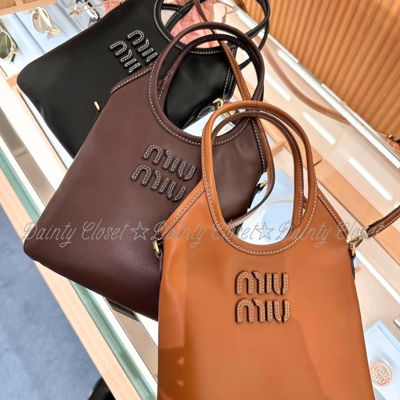 MiuMiu ミュウミュウ ロゴ アイビー IVY レザー ミニ2WAYバッグ