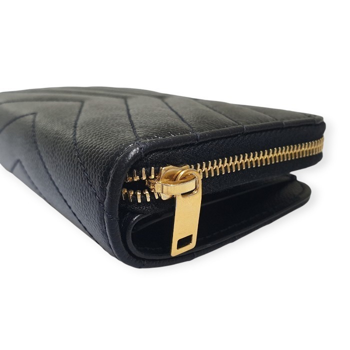 SAINT LAURENT/サンローラン モノグラム ロゴ ラウンドジップ二つ折り財布