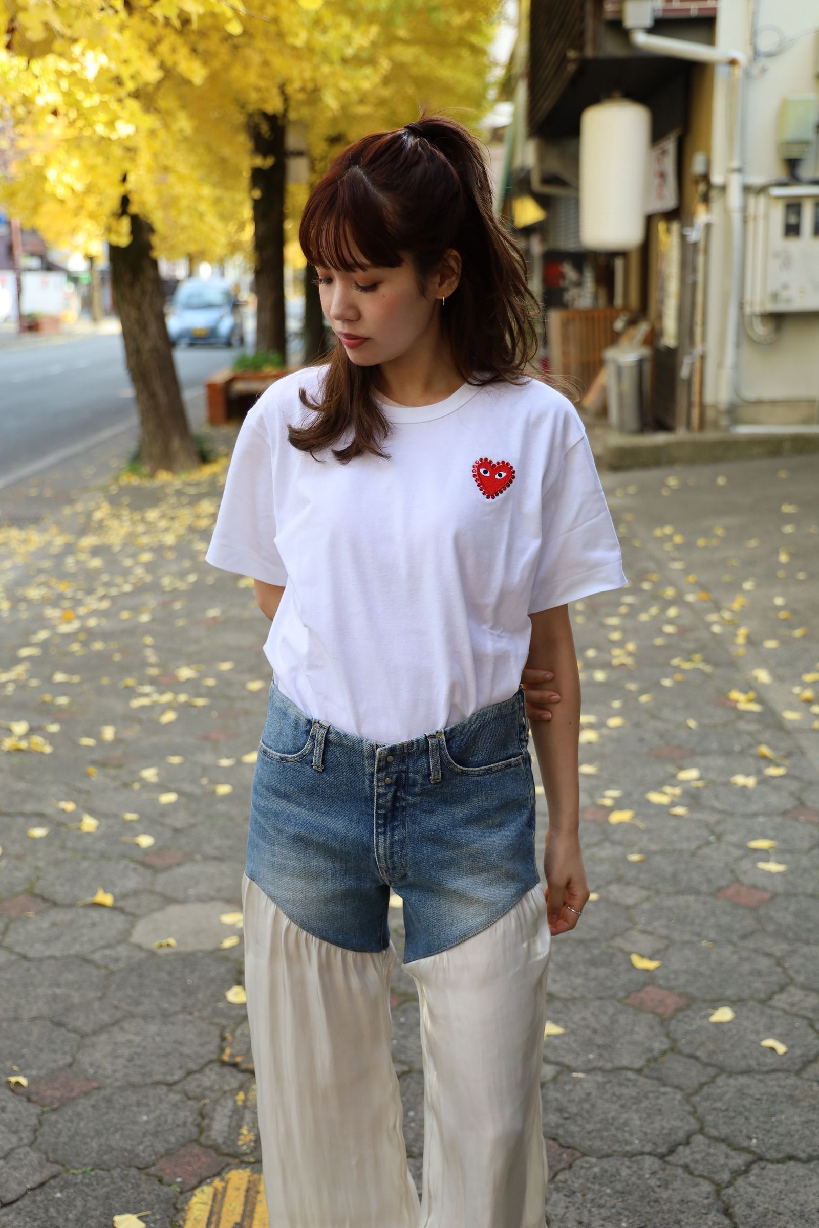 COMME des GARCONS ラインストーン ロゴ Tシャツ