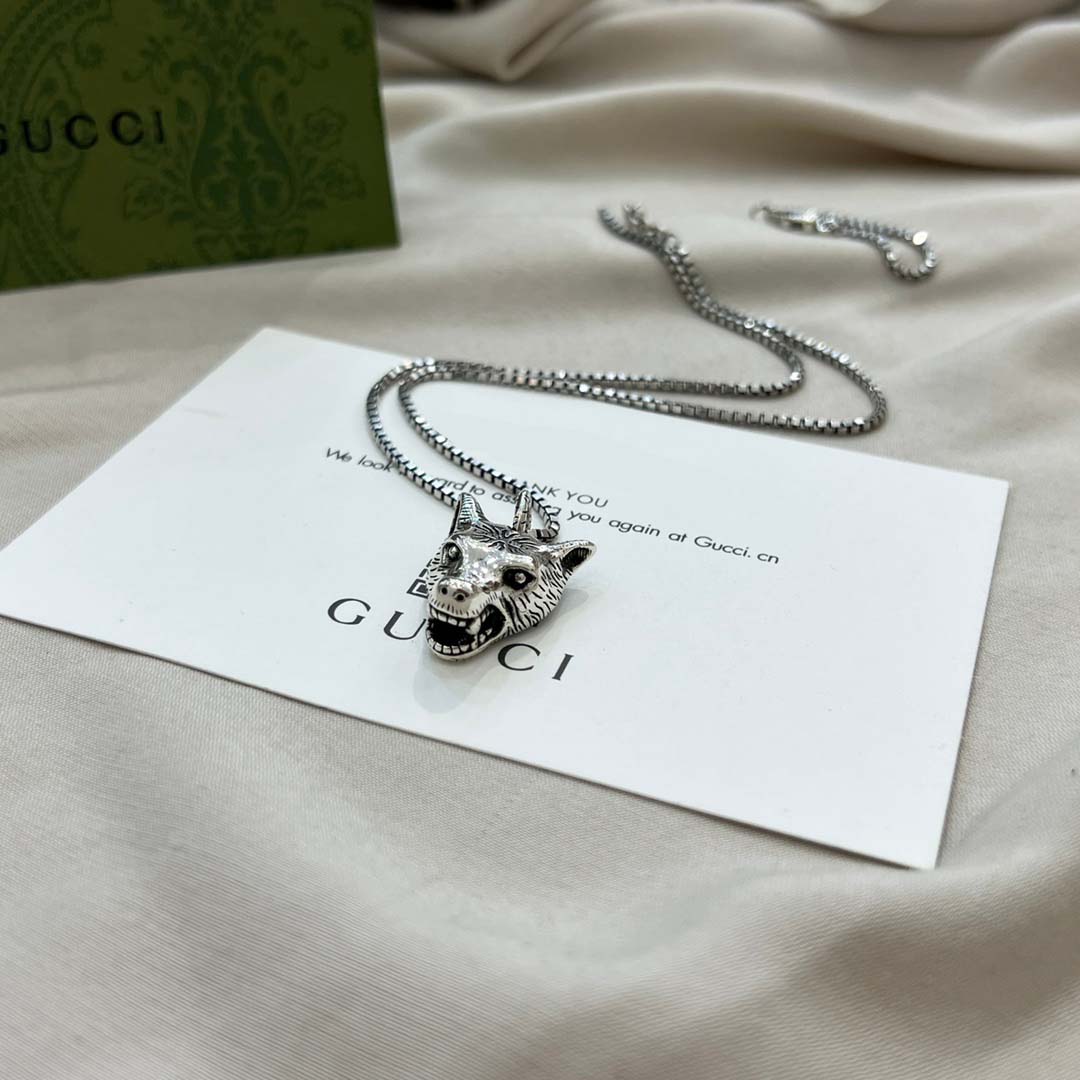 【国内発送/直営店】グッチ GUCCI ネックレス ペンダント アンガーフォレスト ウルフヘッド