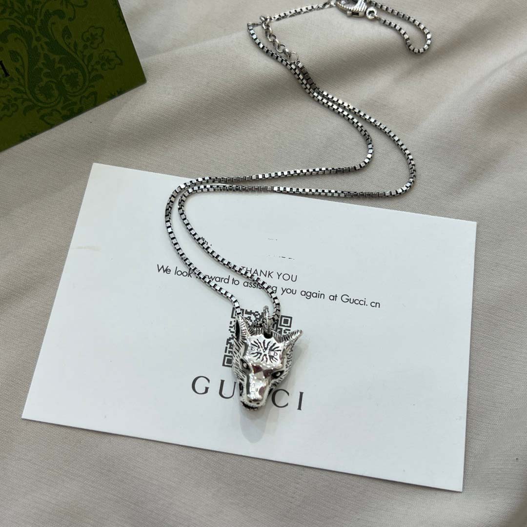 【国内発送/直営店】グッチ GUCCI ネックレス ペンダント アンガーフォレスト ウルフヘッド