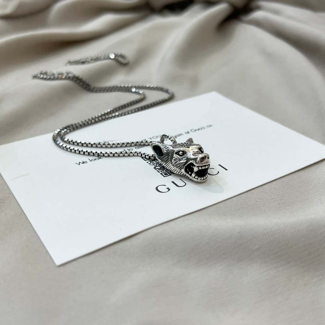 【国内発送/直営店】グッチ GUCCI ネックレス ペンダント アンガーフォレスト ウルフヘッド