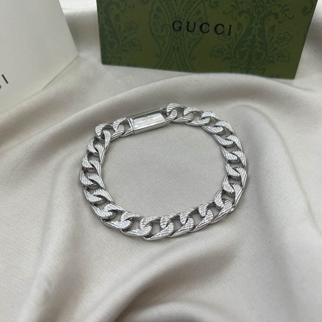 【国内発送/直営店】グッチ GUCCI SV925 シルバー 喜平 ブレスレット ヴィンテージ アクセサリー 17 メンズ